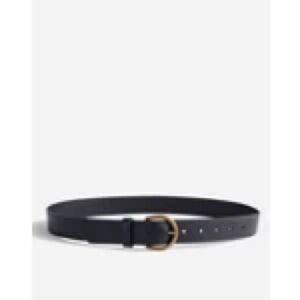 Madewell Medium Perfect Leather Belt in True Black in XS